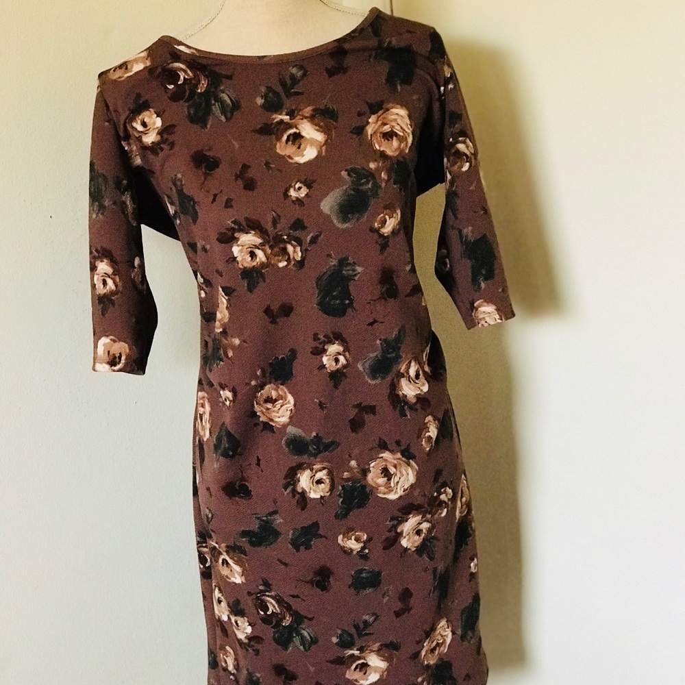 Pinkblush Brown Floral Fitted Maternity Dress